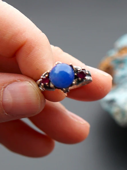 925 Ayar Gümüş Kadın Yüzük sy000104 - Resim 4