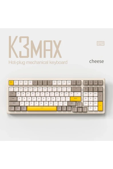 ATAsoft ELEKTRONİK Since 2021 Ziyoulang K3 Max Klavye Red Switch Oyuncu Klavyesi Gaming Mekanik 100 Tuşlu Hotswapp Anti- Ghosting - Resim 3