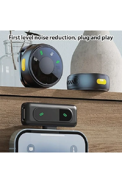 silabor Kablosuz Yaka Mikrofonu Çift Klipsli Type-C Telefon Canlı Yayını Dış Mekan Kaydı için - Resim 6
