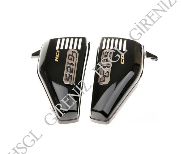 HSGL Motosiklet CG Yan Kapak Takımı Siyah Parlak Renk  Sağ  Sol Kapak Seti  CG 125 / CG 150 Uyumlu - 2
