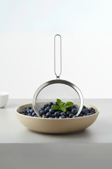 Paslanmaz Çelik Saplı Derin Süzgeç 20 cm Metalik Gri - Resim 3