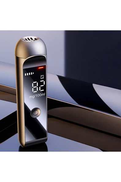 silabor Taşınabilir Alkol Test Cihazı, Hava Üflemeli Test Cihazı, Yüksek Hassasiyetli Promil Ölçer - Siyah - Resim 2