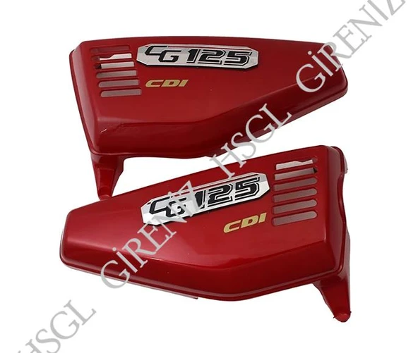 HSGL Motosiklet CG Yan Kapak Takımı Kırmızı Parlak Renk  Sağ  Sol Kapak Seti  CG 125 / CG 150 Uyumlu - 2