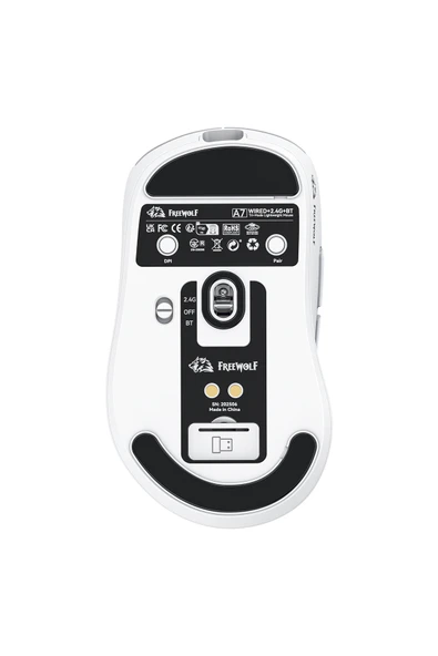 FreeWolf A7 Üç Mod Kablosuz Fare Hafif PAW3311 Oyun BT Ekran Fare RGB Şarj Standı Fare ile - Resim 8