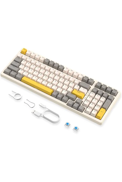 ATAsoft ELEKTRONİK Since 2021 Ziyoulang K3 Max Klavye Red Switch Oyuncu Klavyesi Gaming Mekanik 100 Tuşlu Hotswapp Anti- Ghosting - Resim 2