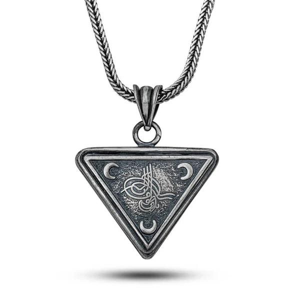 Gümüş Osmanlı Tuğrası Hilal Cevşen Kolye ürün görseli 1