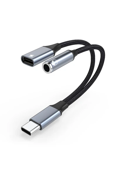 silabor 2 İn 1 Çok İşlevli Tpye-c 3,5 mm Kulaklık Adaptörü Şarj Portu Cep Telefonları ve Tabletler için ürün görseli