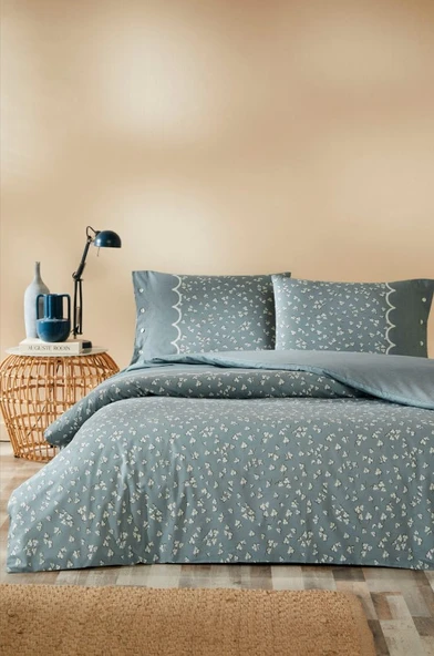 Özdilek Çift Kişilik Ranforce Nev Takımı Cilantro Mavi ürün görseli 1