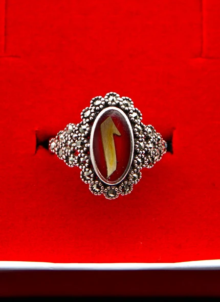 925 Ayar Gümüş Kadın Yüzük sy000105 - Resim 5