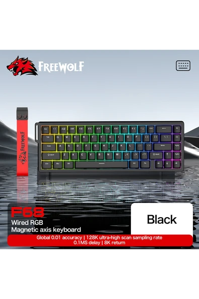 FreeWolf F68 Pro Oyun Klavyesi Manyetik Switch 3 Modlu Kablosuz Bluetooth Kablolu, 8K/1K RGB Klavye ürün görseli
