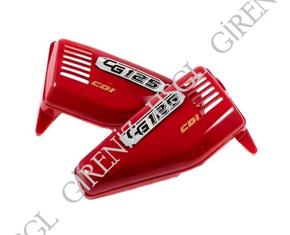HSGL Motosiklet CG Yan Kapak Takımı Kırmızı Parlak Renk  Sağ  Sol Kapak Seti  CG 125 / CG 150 Uyumlu - 3