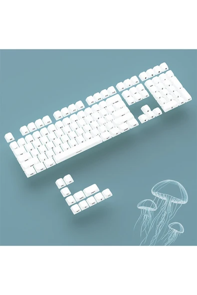 silabor 130 Keys Pudding Keycaps Klavye Tuş İki Renki Kalıplama Keycaps 15 - Resim 3