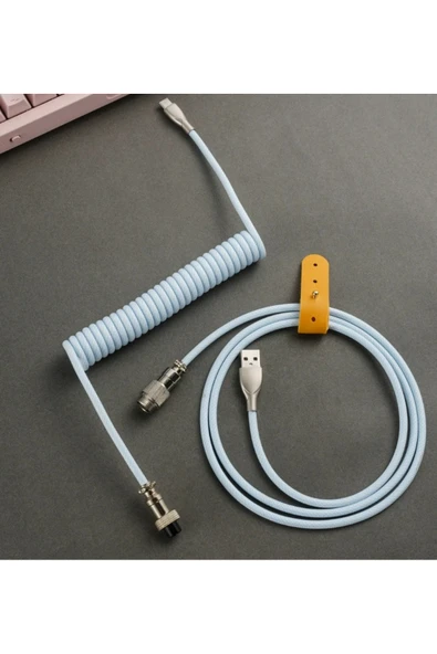 silabor Coiled Kablo, Sarmal Kablo, Mekanik Klavye Kablosu, Type C Usb Kablo Oyuncu Klavyesi Kablosu ürün görseli