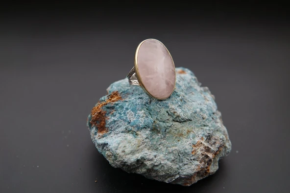 925 Ayar Gümüş ve Pirinç Otantik Kadın Yüzük sy000106 ürün görseli 1