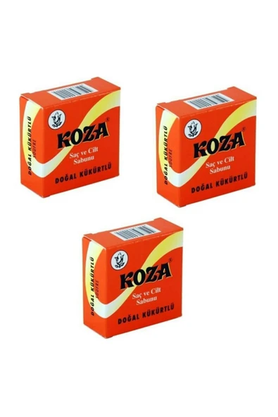 Koza Doğal Kükürtlü Sabun Saç Ve Cilt Sabunu 100Gr X 3 Adet ürün görseli