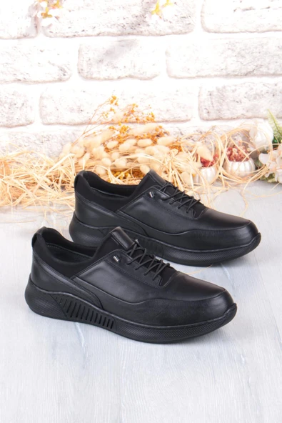 Mehmet Mete 32860 Face Rahat Lastik Bağcıklı Kauçuk Taban Hakiki Deri Erkek Ayakkabı ürün görseli