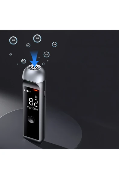 silabor Taşınabilir Alkol Test Cihazı, Hava Üflemeli Test Cihazı, Yüksek Hassasiyetli Promil Ölçer - Siyah - Resim 3