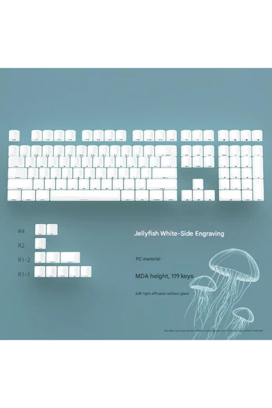 silabor 130 Keys Pudding Keycaps Klavye Tuş İki Renki Kalıplama Keycaps 15 ürün görseli
