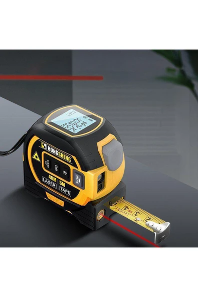 silabor 3 in 1 Yüksek Hassasiyetli Lazer Metre Kızılötesi Mesafe Ölçer, Çizgi Lazer ve Dijital Şerit Metre - Resim 4