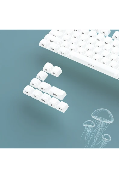 silabor 130 Keys Pudding Keycaps Klavye Tuş İki Renki Kalıplama Keycaps 15 - Resim 7