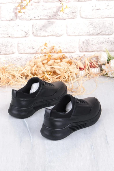 Mehmet Mete 32860 Face Rahat Lastik Bağcıklı Kauçuk Taban Hakiki Deri Erkek Ayakkabı - Resim 5