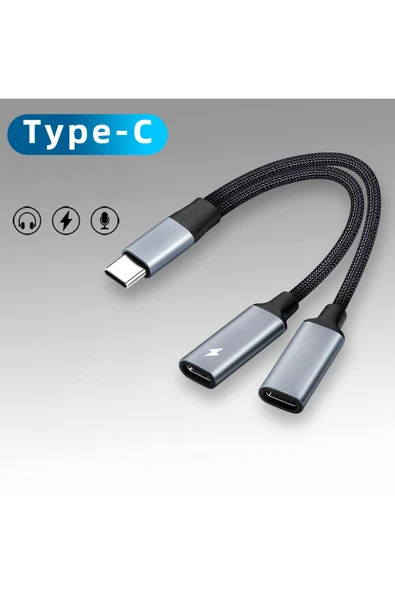 silabor 2 İn 1 Çok İşlevli Tpye-c 3,5 mm Kulaklık Adaptörü Şarj Portu Cep Telefonları ve Tabletler için - Resim 4