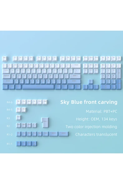 silabor 133 Keys PBT Keycaps Klavye Tuş Takımı - Resim 2