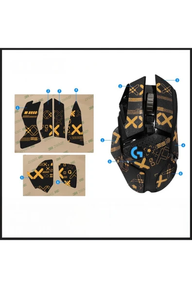 silabor G502 Fare Kaymaz Bant Çıkartma Tape Koruyucu Kavrama Bandı Yükseltme Kiti ürün görseli