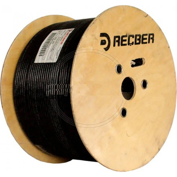 Reçber Cat6 U/utp 23AWG Pe Siyah Dış Ortam Kablo  REÇ-506025 - 500M