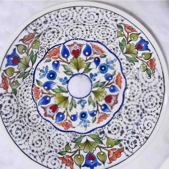 Aem Begonvil Çini  Sarkıt Avize El Sanatı  Takmaya Hazır Çini Sarkıt Avize 40 Cm  Tamamen Tasarım Tek Üretim - 2