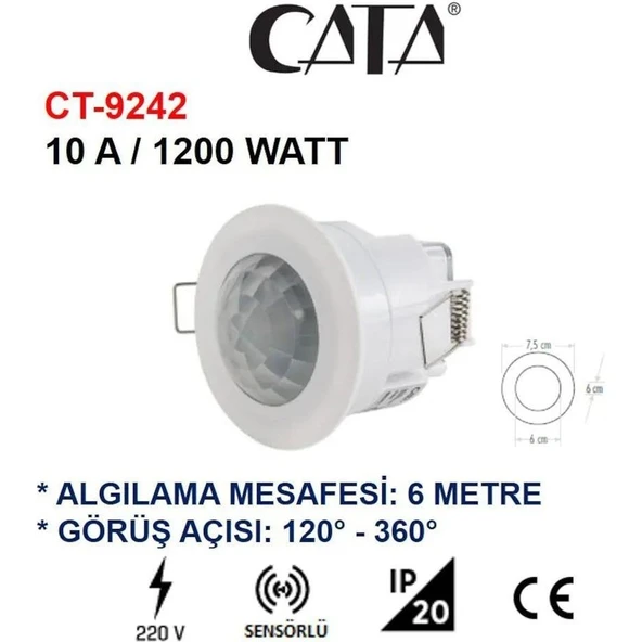 Cata Ct-9242 Sıva Altı Hareket Sensörü 360 Derece - 2
