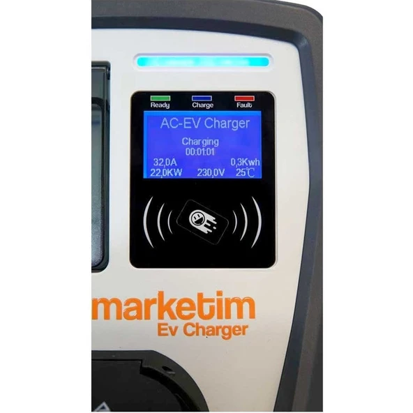 Elektro Marketim Elektromarketim 22KW 3 Faz 32A Tip 2 Soketli Elektrikli Araç Şarj Istasyonu - 3