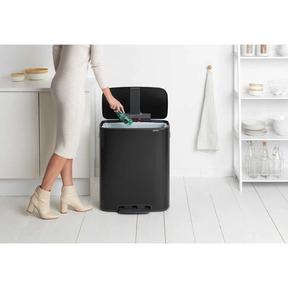 Brabantia Bo Matt Black Pedallı Çöp Kutusu 60l(plastik İç Kovalı) - Resim 5