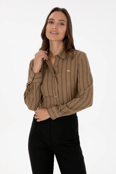 U.S. POLO ASSN. KADIN DOKUMA GOMLEK G082GL004-000-2239969 - Resim 3