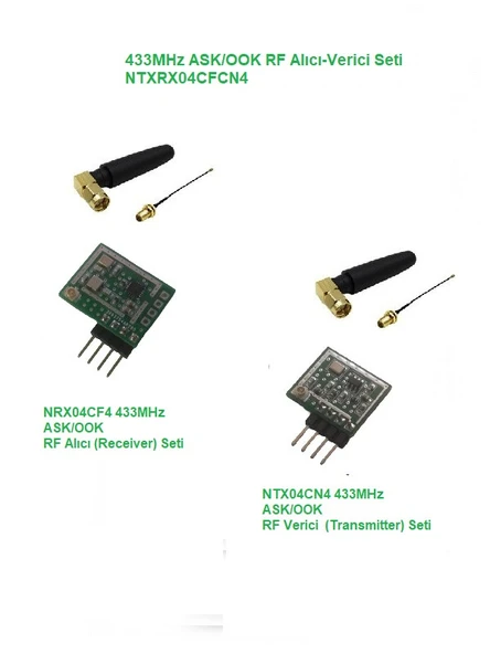 433mhz Ask/ook Rf Alıcı Verici Seti (NTXRX04CFCN4) ürün görseli