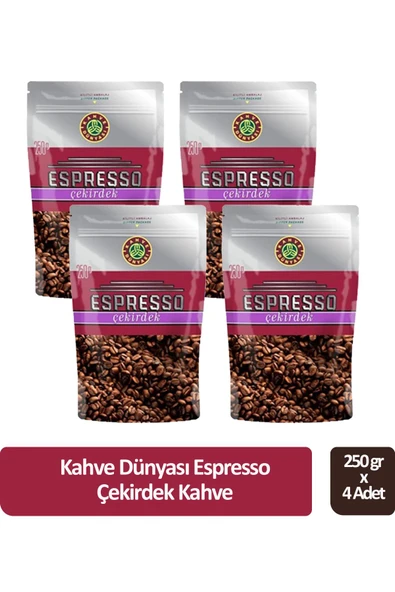 Kahve Dünyası Espresso Çekirdek Kahve 250 gr x 4 Adet ürün görseli