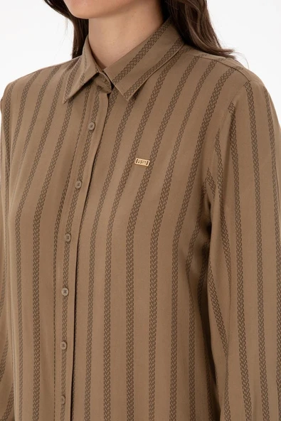 U.S. POLO ASSN. KADIN DOKUMA GOMLEK G082GL004-000-2239969 - Resim 5