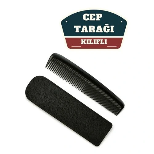 Kılıflı Cep Tarağı – 14 x 3 cm | Kompakt, Şık ve Taşınabilir Erkek Bakım Tarağı ürün görseli 1