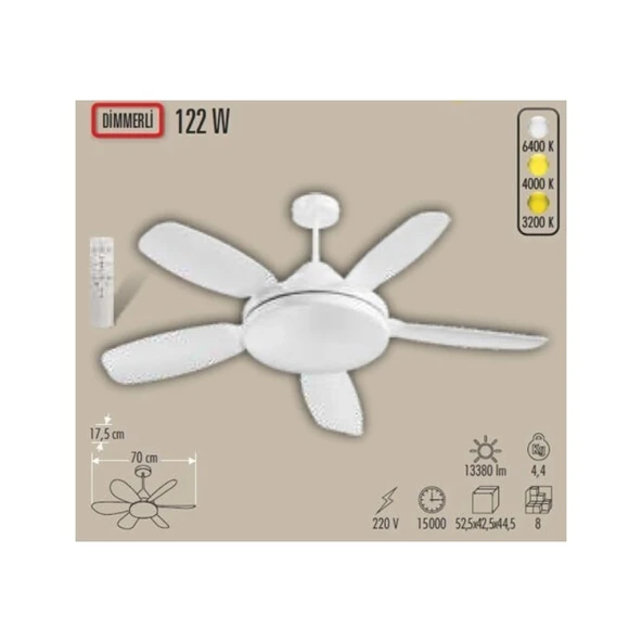 Cata CT-1157 122W Fırtına Fan LED Ampul E27 Duylu - 3