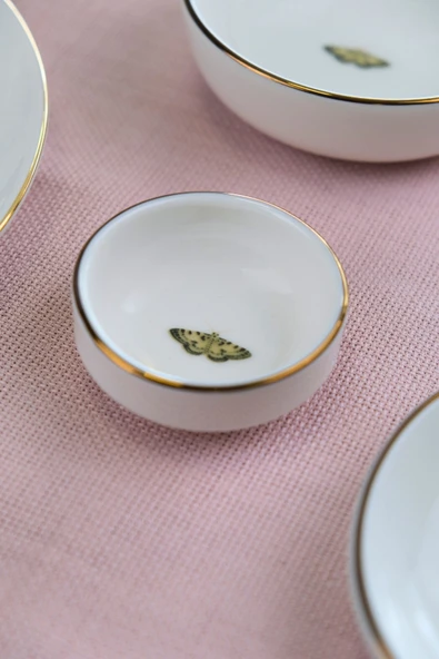 Tabak Evi Porselen Natura Karma Altın Yaldız Kahvaltı Takımı 6 Kişilik 14 Parça - 6