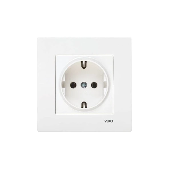 VİKO KARRE BEYAZ  TOPRAKLI PRİZ (6 ADET) - 2