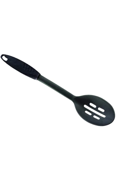 Qlüx İdeas Tepal Yapışmaz Delikli Servis Kaşığı Siyah 34cm