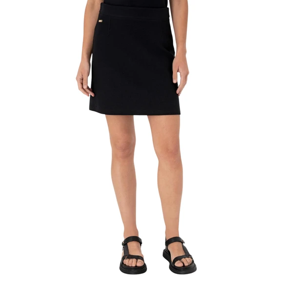 Kadın Siyah Mini Boy Örme Etek - 3