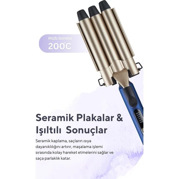 Kumtel Profesyonel Seramik Wag Su Dalgası Saç Maşası - 3