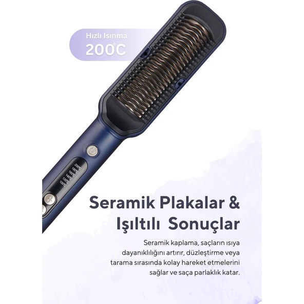 Kumtel Seramik Saç Düzleştici Fırça Hhsb-01 - 2
