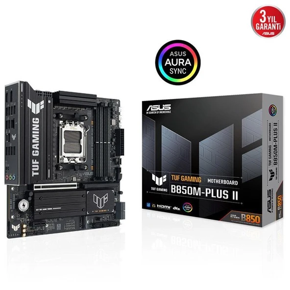 ASUS TUF GAMING B850M-PLUS II DDR5 HDMI DP PCIE 5.0 AM5 ATX ürün görseli