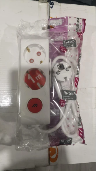 Mutlusan Rı-Tech 2li 1Mt AnahtarTopraklı Grup Priz -001 175 220002 01 00 ürün görseli 1