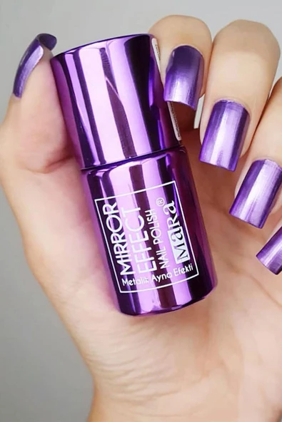 Mor Metalik Ayna Efektli Oje - Resim 5