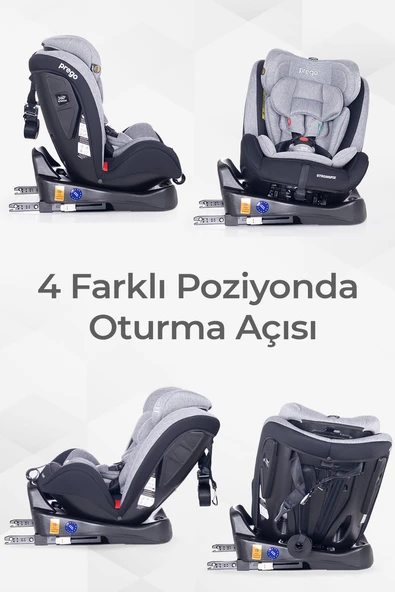 Prego Strongfix 360 Derece Dönebilen 0-36 Kg İsofixli Oto Koltuğu 4088 - Resim 2