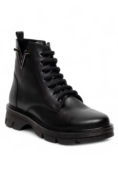 Celira Gls Siyah İçi Kürklü Cilt Kadın Bot & Bootie - Resim 2